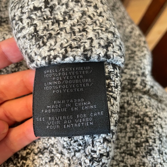 Steve Madden Women's Black and White Pea Coat ladies XL - Picture 7 of 7